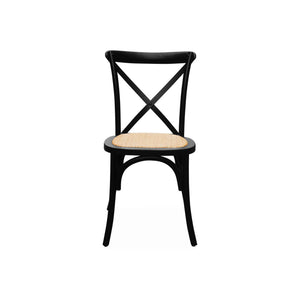 Set di 4 sedie da bistrot vintage in legno, nero