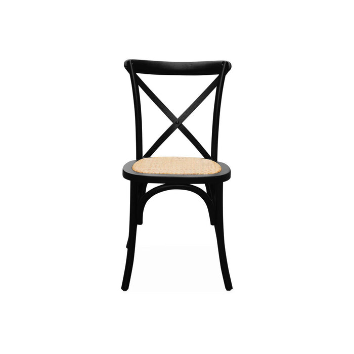 Set di 4 sedie da bistrot vintage in legno, nero