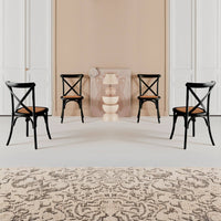 Set di 4 sedie da bistrot vintage in legno, nero