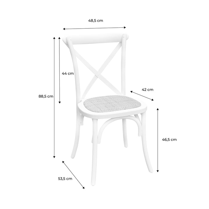 Set di 4 sedie da bistrot vintage in legno, marrone naturale
