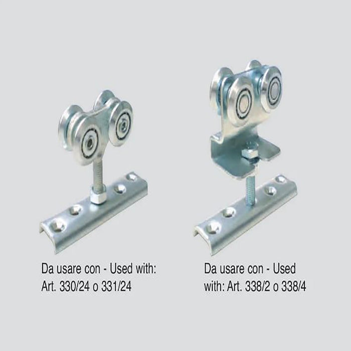 Ibfm art. 327 m8 piastra di fissaggio in acciaio zincata per carrelli scorrevoli