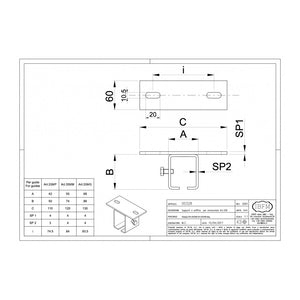 Ibfm art. 328 supporto a soffitto in acciaio zincato per monorotaia 339p