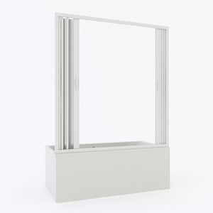 Porta doccia sopravasca in PVC a soffietto 150 cm H 150 mod. Ibisco con apertura centrale