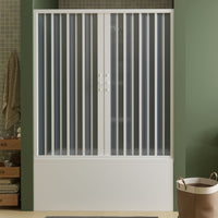 Porta doccia sopravasca in PVC a soffietto 160 cm H 150 mod. Ibisco con apertura centrale