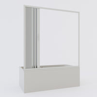 Porta doccia sopravasca in PVC a soffietto 150 cm H 150 mod. Ibisco con apertura laterale