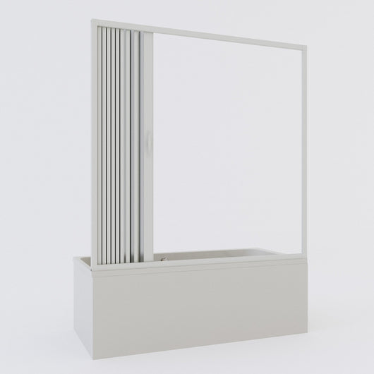 Porta doccia sopravasca in PVC a soffietto 150 cm H 150 mod. Ibisco con apertura laterale