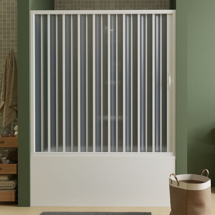 Porta doccia sopravasca in PVC a soffietto 160 cm H 150 mod. Ibisco con apertura laterale