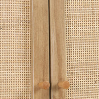 Mensola mobile wc decorato in legno e canna, marrone naturale