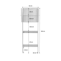 Mensola mobile wc decorato in legno e canna, marrone naturale