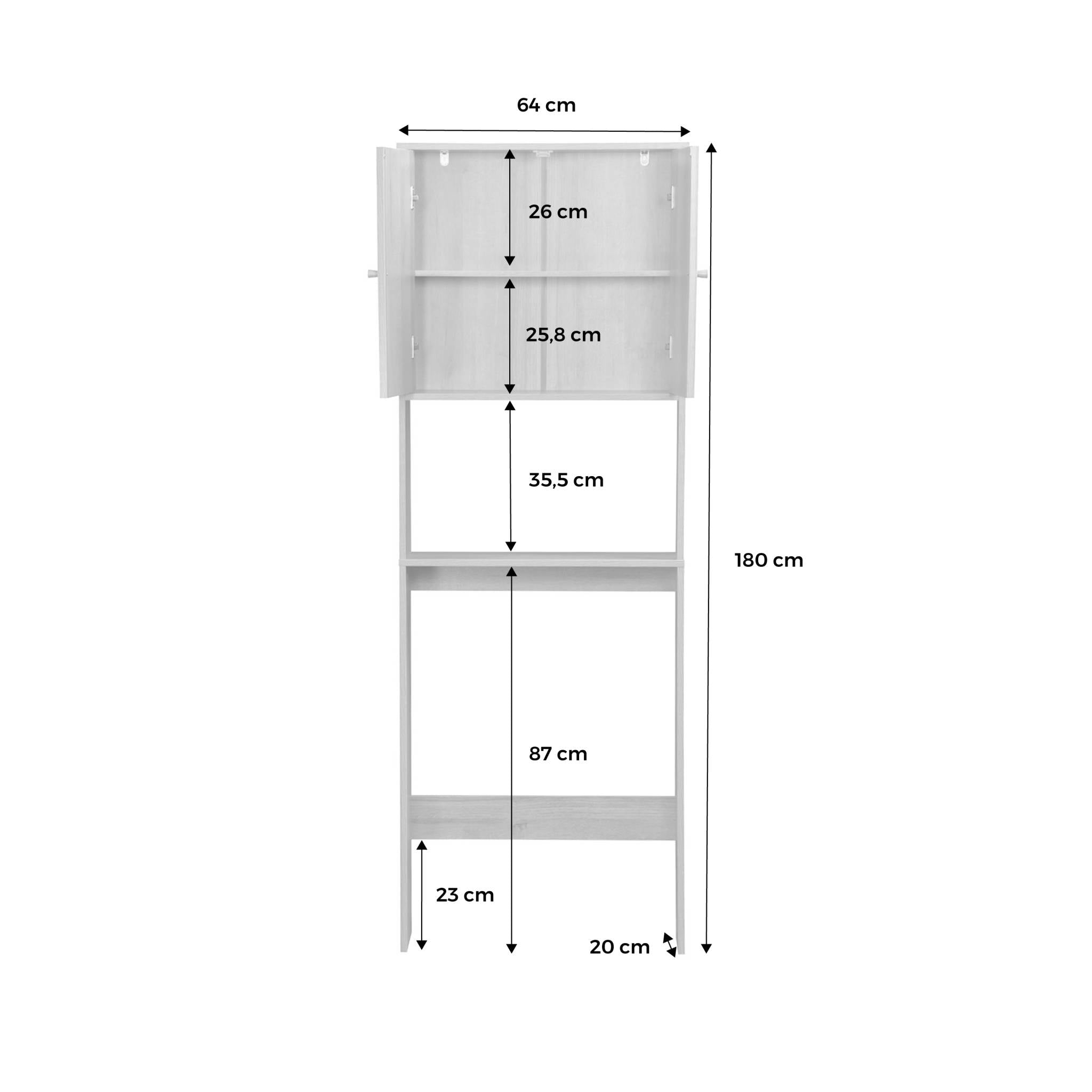 Mensola mobile wc decorato in legno e canna, marrone naturale