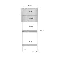 Mensola mobile wc decorato in legno e canna, marrone naturale