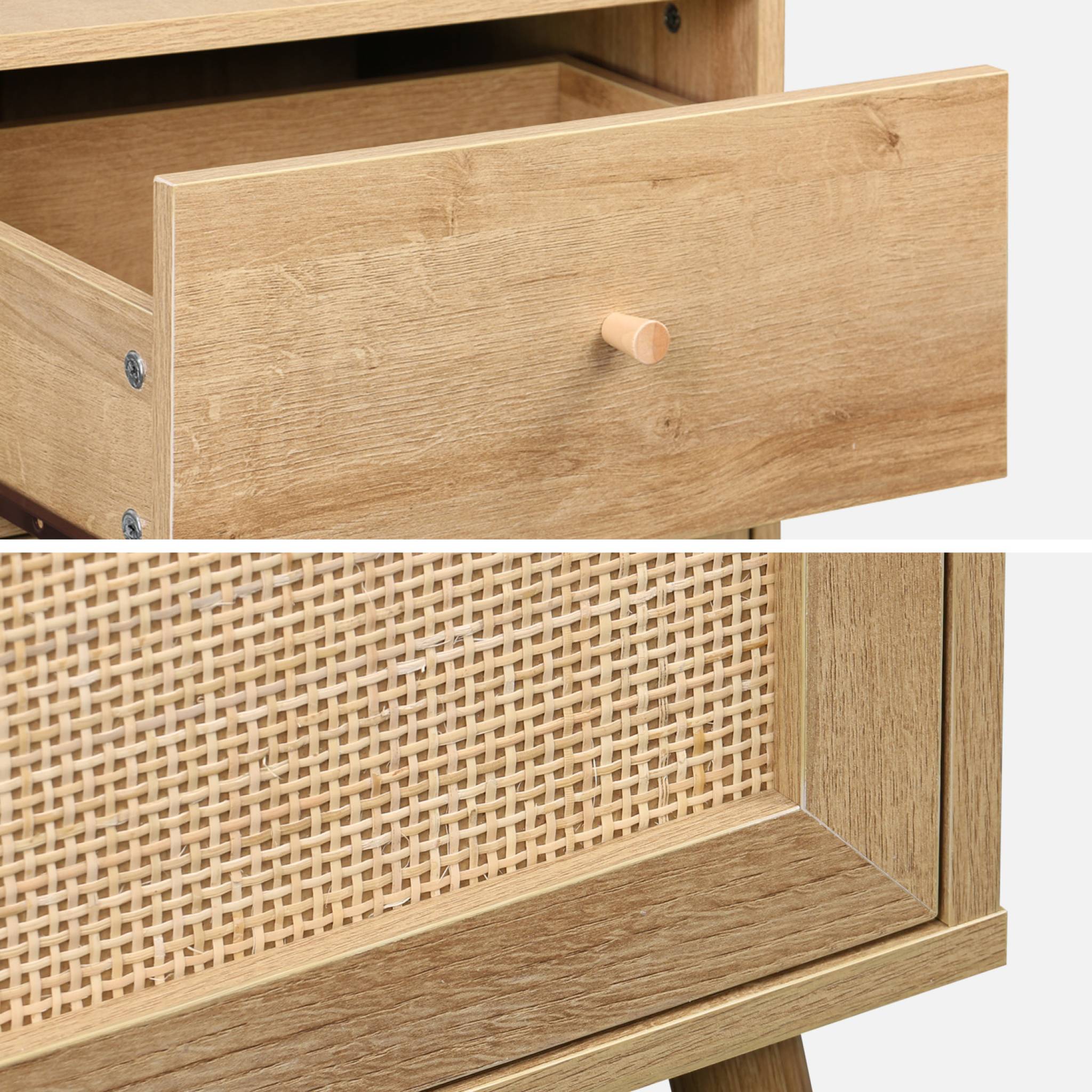 Mobile da bagno decorato in legno, marrone naturale