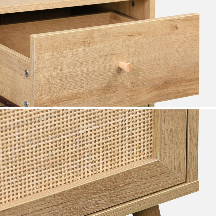 Mobile da bagno decorato in legno, marrone naturale