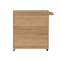 Carrello da cucina decorato in legno con 1 cassetto, 80cm, marrone