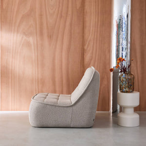 Poltrona senza braccioli bouclé testurizzata, beige