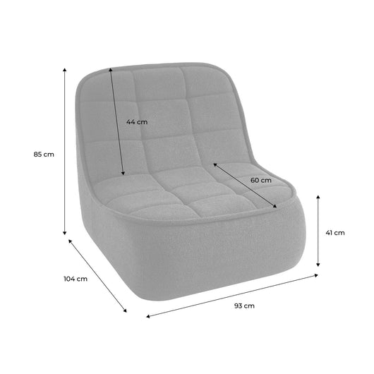 Poltrona senza braccioli bouclé testurizzata, nero
