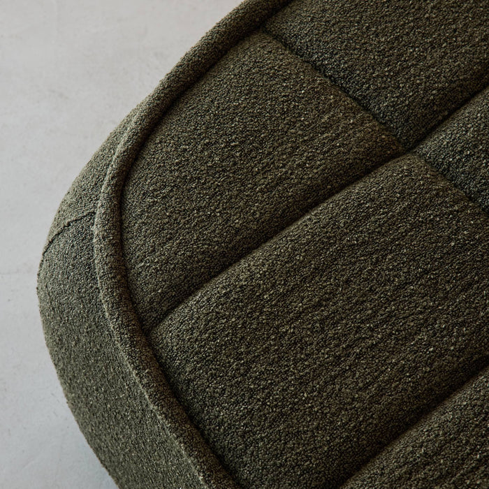 Poltrona senza braccioli bouclé testurizzata, verde kaki