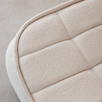 Poltrona senza braccioli bouclé testurizzata, bianco sporco