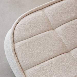 Poltrona senza braccioli bouclé testurizzata, bianco sporco