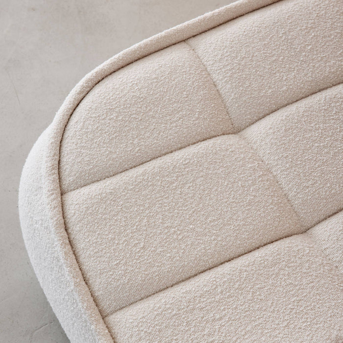 Poltrona senza braccioli bouclé testurizzata, bianco sporco