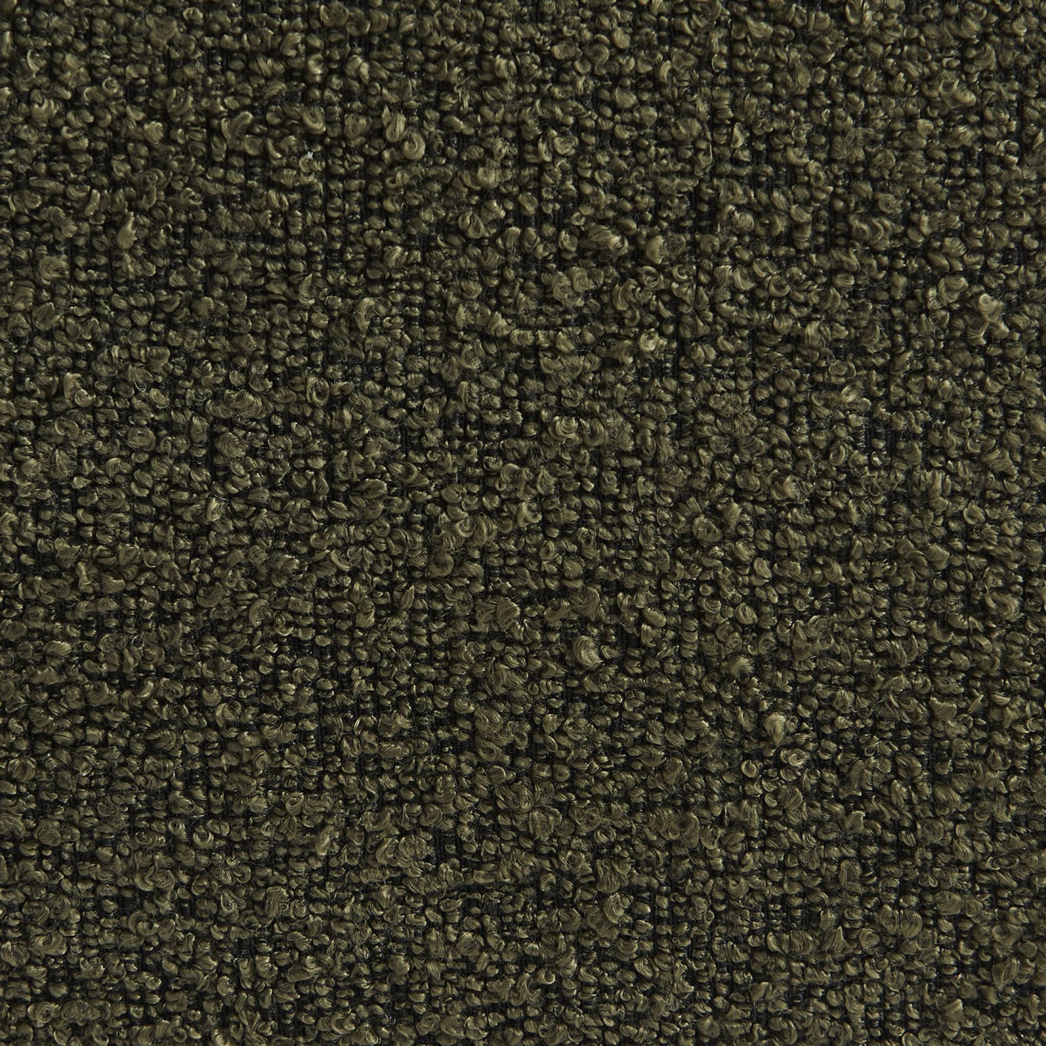 Poltrona con poggiapiedi bouclé testurizzata, verde kaki