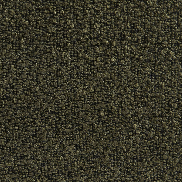 Poltrona con poggiapiedi bouclé testurizzata, verde kaki