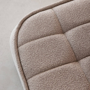 Pouf, poggiapiedi per poltrona boni bouclé texturizzata, beige