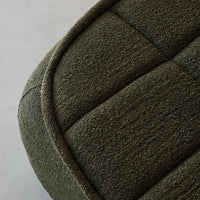 Pouf, poggiapiedi per poltrona boni bouclé texturizzata, verde kaki