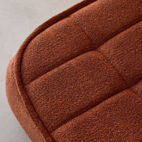 Pouf, poggiapiedi per poltrona boni bouclé texturizzata, terracotta