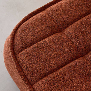 Pouf, poggiapiedi per poltrona boni bouclé texturizzata, terracotta