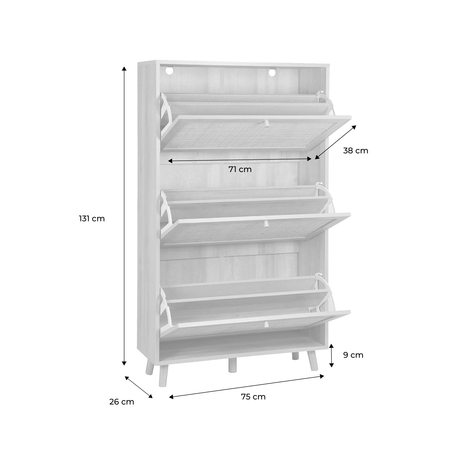 Scarpiera in canna, marrone naturale