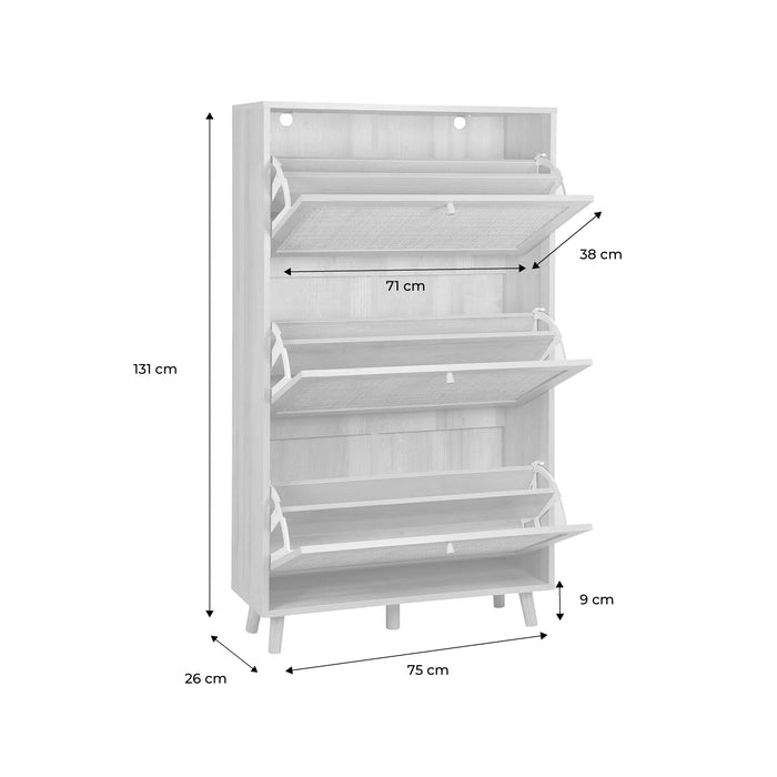 Scarpiera in canna, marrone naturale