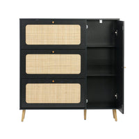 Scarpiera con intreccio 3 cassetti, nero
