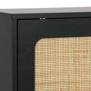 Scarpiera con intreccio 3 cassetti, nero