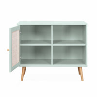 Credenza in cannage, 1 anta, 80cm, verde celadon