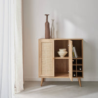 Portabottiglie in legno e vimini l sweeek