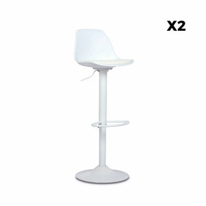 Set di 2 sgabelli da bar in similpelle regolabili, bianco