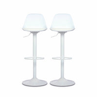 Set di 2 sgabelli da bar in similpelle regolabili, bianco