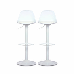 Set di 2 sgabelli da bar in similpelle regolabili, bianco