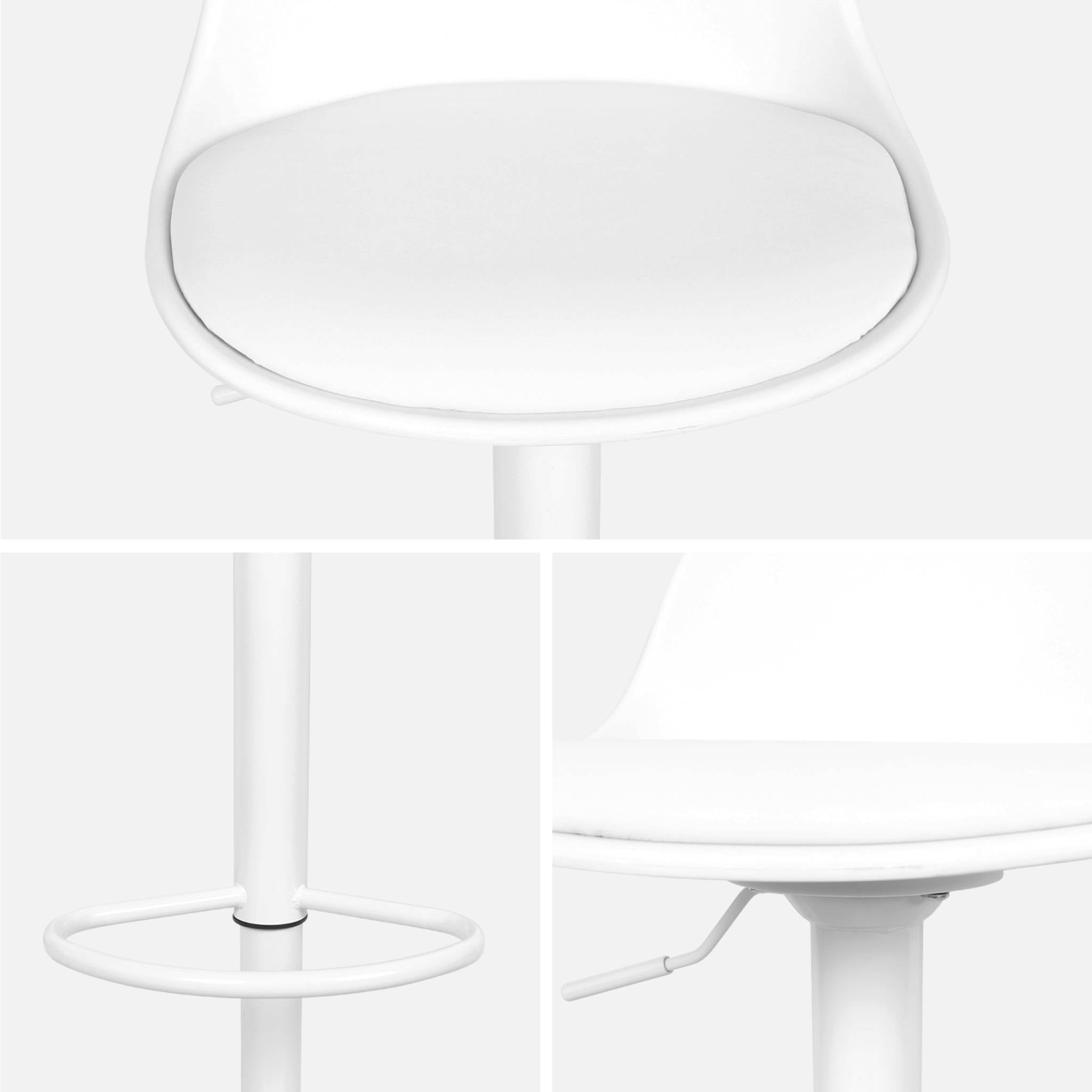 Set di 2 sgabelli da bar in similpelle regolabili, bianco