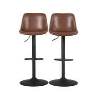 Set di 2 sgabelli da bar in similpelle regolabili, marrone