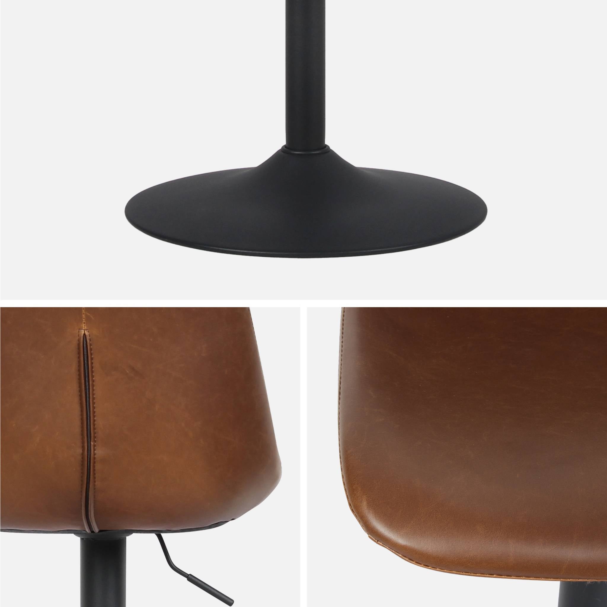 Set di 2 sgabelli da bar in similpelle regolabili, marrone