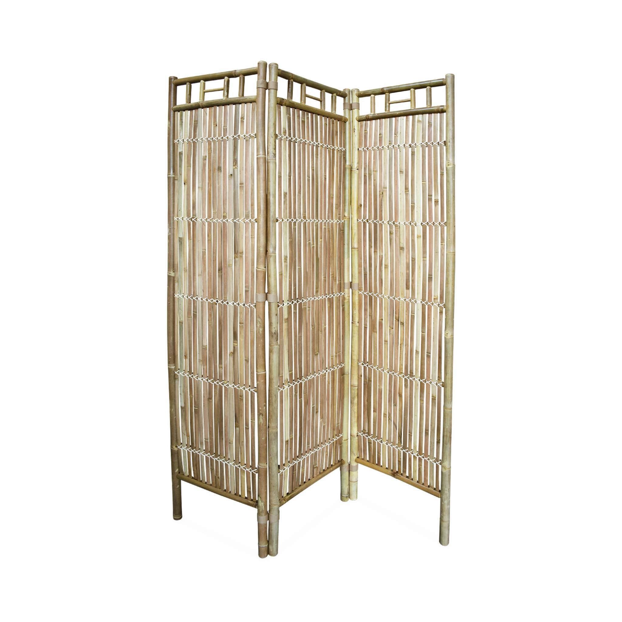 Schermo pieghevole in bambù, marrone naturale