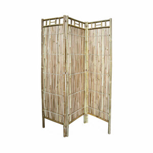 Schermo pieghevole in bambù, marrone naturale