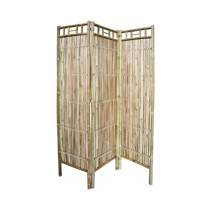 Schermo pieghevole in bambù, marrone naturale