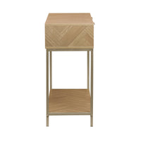 Consolle a spina di pesce con effetto legno, 110cm, marrone naturale