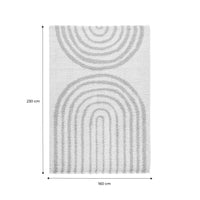 Tappeto interno shaggy, motivi geometrici arcobaleno, beige., beige