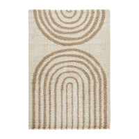 Tappeto interno shaggy, motivi geometrici arcobaleno, beige., beige