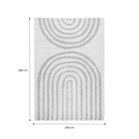 Tappeto interno shaggy, motivi geometrici arcobaleno, beige., beige