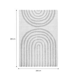 Tappeto interno shaggy, motivi geometrici arcobaleno, beige., beige